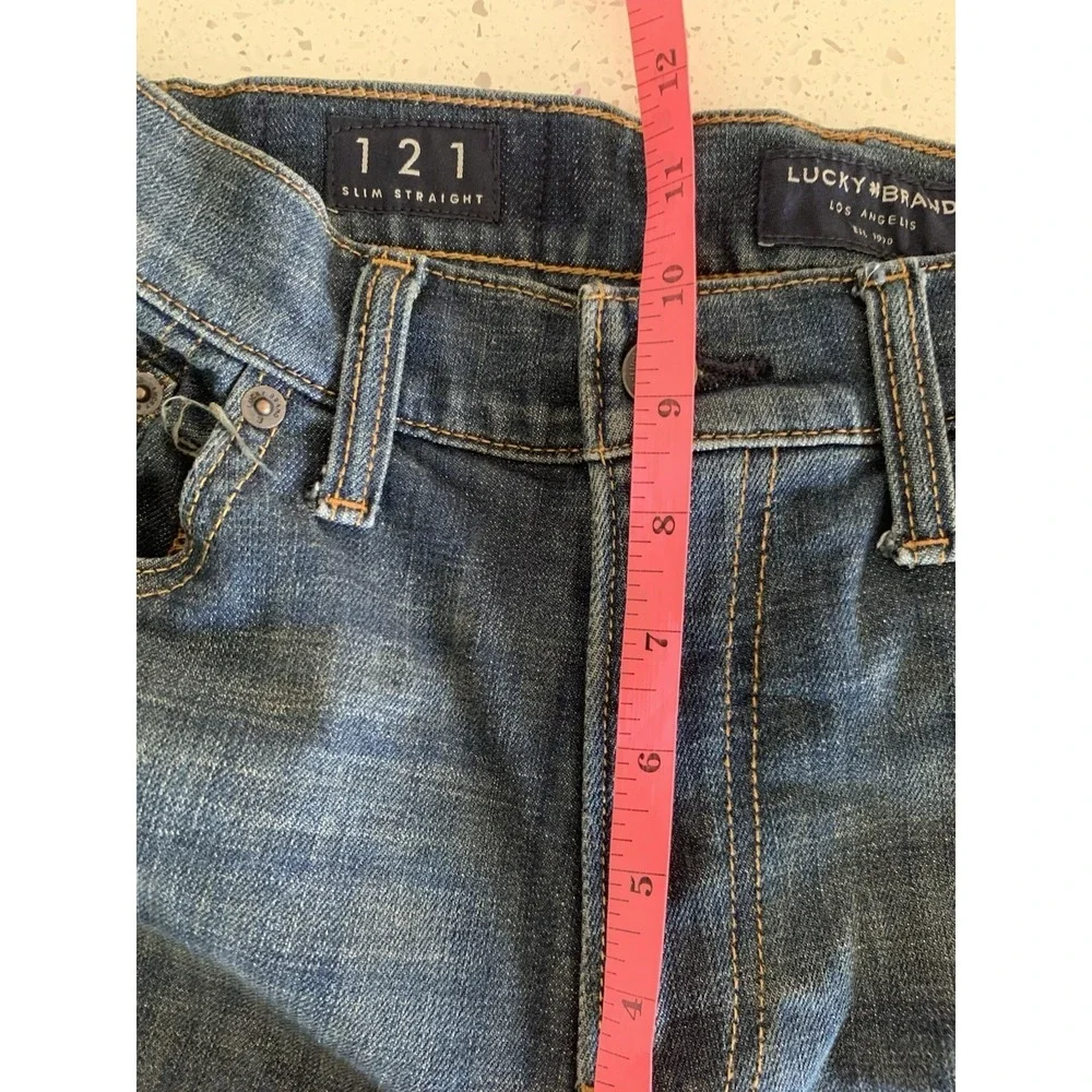 Lucky Brand 121 Slim Straight Jeans Denim Dark Wash Classic Fit Menswear